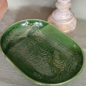 Kerámia kínáló tál ovális, Otthon & Életmód, Konyhafelszerelés, tálalás, Tálalás, Kínálótál, Kerámia, MESKA