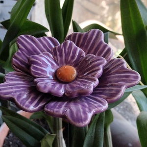 Kerámia virág dupla - otthon & életmód - virágdekoráció - virágok - szálas virág - Meska.hu