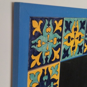 Tükör kézzel festett csempével - otthon & életmód - dekoráció - tükör - Meska.hu