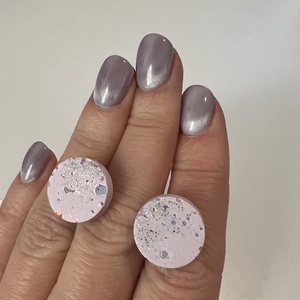 Halványlila, csillogó fülbevalók - esküvő - ékszer - fülbevaló - Meska.hu