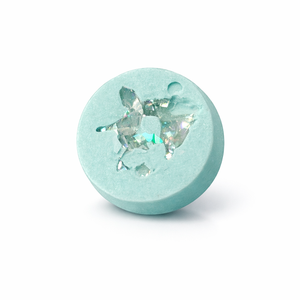 Világoskék, csillámpelyhes fülbevaló - Meska.hu