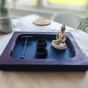 Asztali zen kert buddhával és mécsessel - otthon & életmód - dekoráció - asztal és polc dekoráció - asztaldísz - Meska.hu