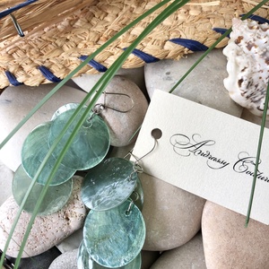 Andrassy Couture kagylóhéj fülbevaló  - ékszer - fülbevaló - csillár fülbevaló - Meska.hu