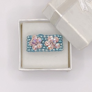 Andrassy Couture türkiz gyöngy gyűrű Swarovski kristállyal - ékszer - gyűrű - figurális gyűrű - Meska.hu