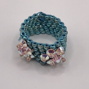 Andrassy Couture türkiz gyöngy gyűrű Swarovski kristállyal - ékszer - gyűrű - figurális gyűrű - Meska.hu