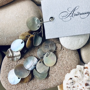 Andrassy Couture kagyló fülbevaló  - ékszer - fülbevaló - lógó fülbevaló - Meska.hu