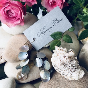 Andrassy Couture kagyló fülbevaló  - ékszer - fülbevaló - lógó fülbevaló - Meska.hu