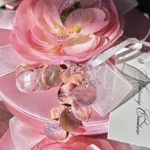 Andrassy Couture rózsaszín kagyló fülbevaló  - ékszer - fülbevaló - lógó fülbevaló - Meska.hu