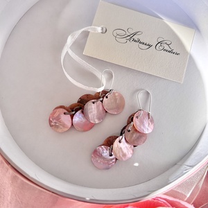 Andrassy Couture rózsaszín kagyló fülbevaló  - ékszer - fülbevaló - lógó fülbevaló - Meska.hu