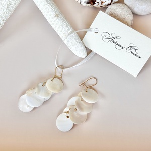Andrassy Couture kagyló fülbevaló  - ékszer - fülbevaló - lógó fülbevaló - Meska.hu