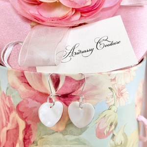 Andrassy Couture szivecske kagyló fülbevaló  - ékszer - fülbevaló - lógó fülbevaló - Meska.hu