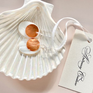 Andrassy Couture elipszis kagyló fülbevaló  - ékszer - fülbevaló - lógó fülbevaló - Meska.hu