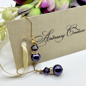 Andrassy Couture Éjkirálynő Swarovski fülbevaló  - ékszer - fülbevaló - lógó fülbevaló - Meska.hu