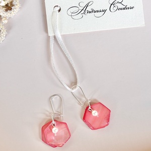 Andrassy Couture hatszög kagyló és Swarovski fülbevaló  - ékszer - fülbevaló - lógó fülbevaló - Meska.hu