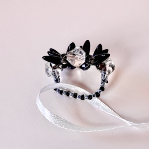 Andrassy Couture Éjfekete Swarovski gyűrű  - ékszer - gyűrű - figurális gyűrű - Meska.hu