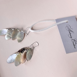 Andrassy Couture ezüst kagyló fülbevaló  - ékszer - fülbevaló - lógó fülbevaló - Meska.hu