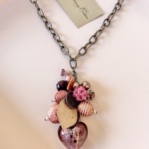 Andrassy Couture �úgyis rám figyelsz csak láncos, nagy medálos nyaklánc Swarovski kristállyal  - Meska.hu