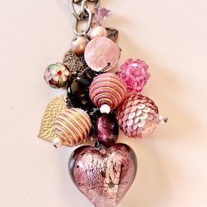 Andrassy Couture �úgyis rám figyelsz csak láncos, nagy medálos nyaklánc Swarovski kristállyal  - ékszer - nyaklánc - gyöngyös nyaklánc - Meska.hu