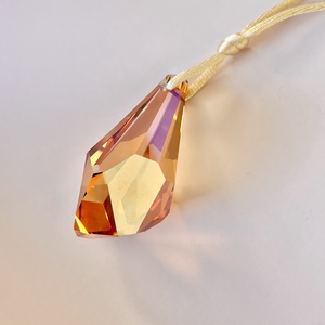 Andrassy Couture Swarovski Polygon Drop Amber nyakék - ékszer - nyaklánc - gyöngyös nyaklánc - Meska.hu