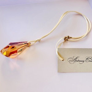 Andrassy Couture Swarovski Polygon Drop Amber nyakék - ékszer - nyaklánc - gyöngyös nyaklánc - Meska.hu