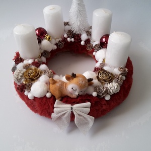 Karácsonyi ajtó és asztal dísz garnitúra - karácsony - adventi díszek - adventi ajtódísz - Meska.hu