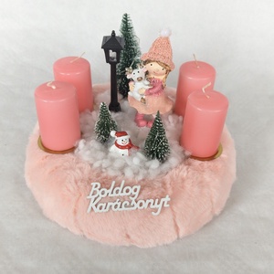 Pink adventi koszorú - Meska.hu