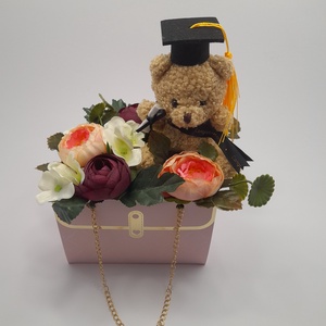  Virágos kistáska plüss macival - Meska.hu