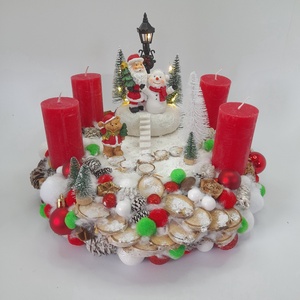 Télapó és Hóember Adventi koszorú - karácsony - adventi díszek - adventi koszorú - Meska.hu