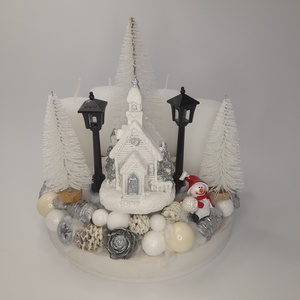 Havas Templomfalu, Karácsony, Adventi díszek, Adventi asztaldísz, , MESKA