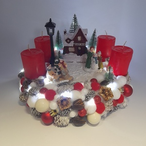 Karácsonyi Candy Shop - karácsony - adventi díszek - adventi koszorú - Meska.hu