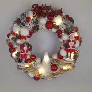 Karácsonyi LED-es Ajtódísz  Gyermekfigurás - karácsony - adventi díszek - adventi ajtódísz - Meska.hu