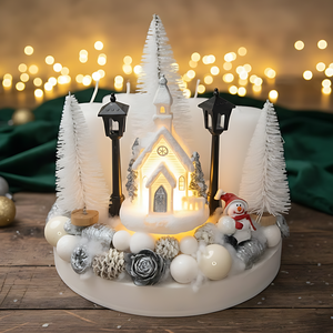 Havas Templomfalu - karácsony - adventi díszek - adventi asztaldísz - Meska.hu