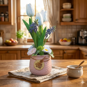 Örök tavaszi tulipáncsokor - otthon & életmód - virágdekoráció - virágdíszek - asztali virágdísz - Meska.hu