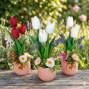 Örök tavaszi tulipáncsokor - otthon & életmód - virágdekoráció - virágdíszek - asztali virágdísz - Meska.hu