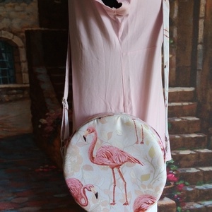 FLAMINGÓS KEREK TÁSKA. - Meska.hu