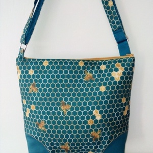 Türkiz méhsejtes táska1. - Meska.hu