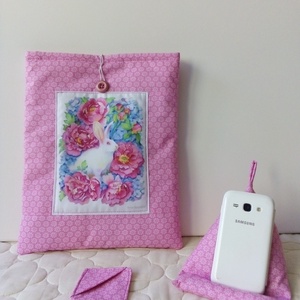 Nyuszis könyvtartó,telefontartó szett, Könyv & Zene, Könyvtok, Varrás, MESKA