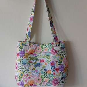 Virágmintás  nyári táska1 - táska & tok - kézitáska & válltáska - válltáska - Meska.hu