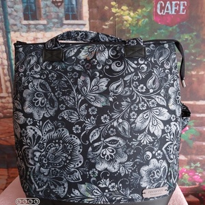 Fekete virágminta táska, Táska & Tok, Kézitáska & válltáska, Válltáska, Varrás, MESKA