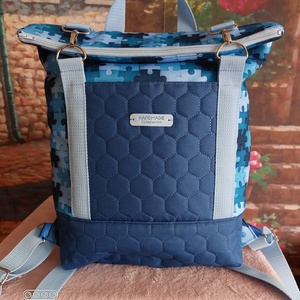 Kék puzzle hátizsák - Meska.hu