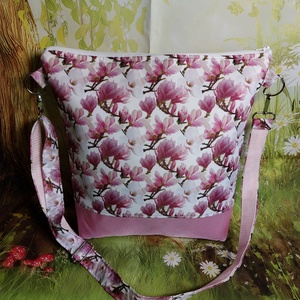 Mangólia mintás táska - táska & tok - kézitáska & válltáska - vállon átvethető táska - Meska.hu