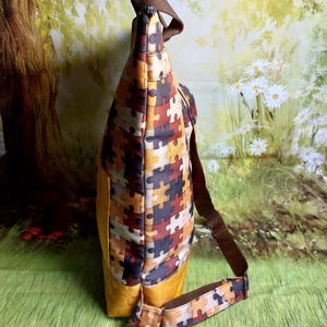 Okkersárgás puzzle hátizsák - táska & tok - hátizsák - hátizsák - Meska.hu