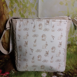 Beige nyuszistáska 3, Táska & Tok, Kézitáska & válltáska, Vállon átvethető táska, Varrás, MESKA