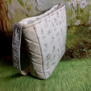 Beige nyuszistáska 3 - táska & tok - kézitáska & válltáska - vállon átvethető táska - Meska.hu