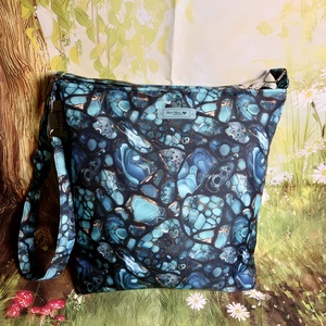  Türkiz,kavicsos válltáska, Táska & Tok, Kézitáska & válltáska, Vállon átvethető táska, Varrás, MESKA