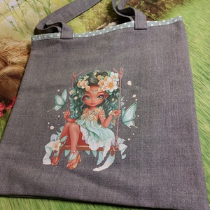 Táska,szatyor zöldtündér, Táska & Tok, Bevásárlás & Shopper táska, Shopper, textiltáska, szatyor, Varrás, MESKA