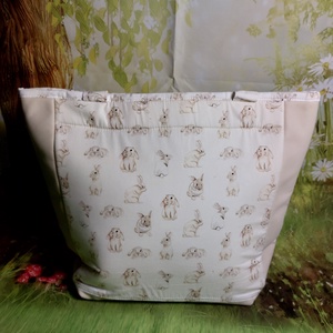 Beige nyuszis táska, Táska & Tok, Kézitáska & válltáska, Válltáska, Varrás, MESKA