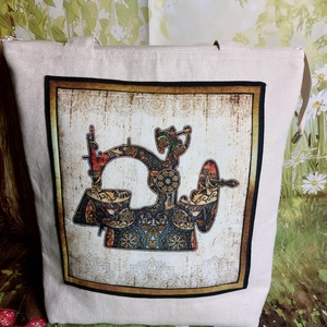 Varrógépes szövet táska - táska & tok - kézitáska & válltáska - válltáska - Meska.hu