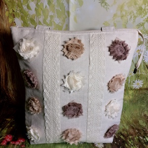 Csipkés-virágos szövet táska, Táska & Tok, Kézitáska & válltáska, Válltáska, Varrás, MESKA