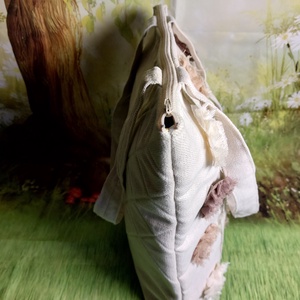 Csipkés-virágos szövet táska - táska & tok - kézitáska & válltáska - válltáska - Meska.hu